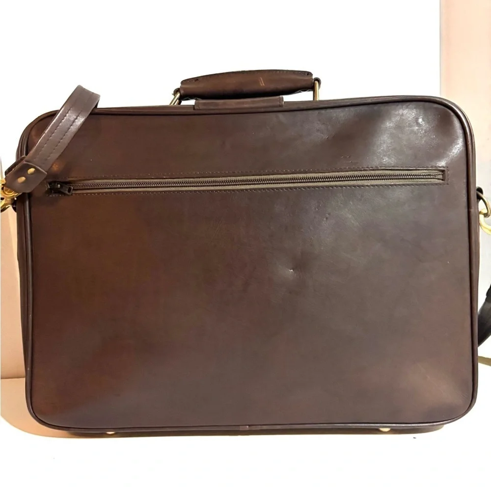 Vintage unisex briefcase, travel work weekend Brown Leather Bag